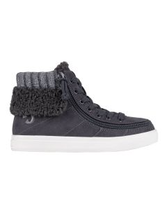 Billy Charcoal Grey Cuff Zipper Zapatos