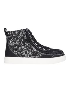 Billy Classic Lace High Tops Black Paisley Zapatos