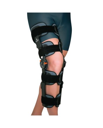 Orliman Ortesis de Rodilla Regulable con Bloqueo (4 Bandas Estrechas, 4 Cinchas)