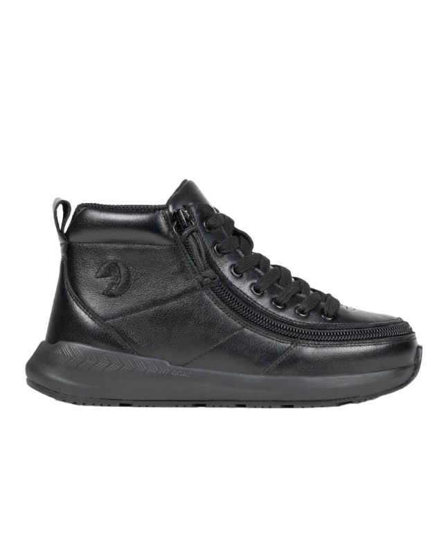 Billy Black Leather Goat Classic High Zapatos para Ortesis