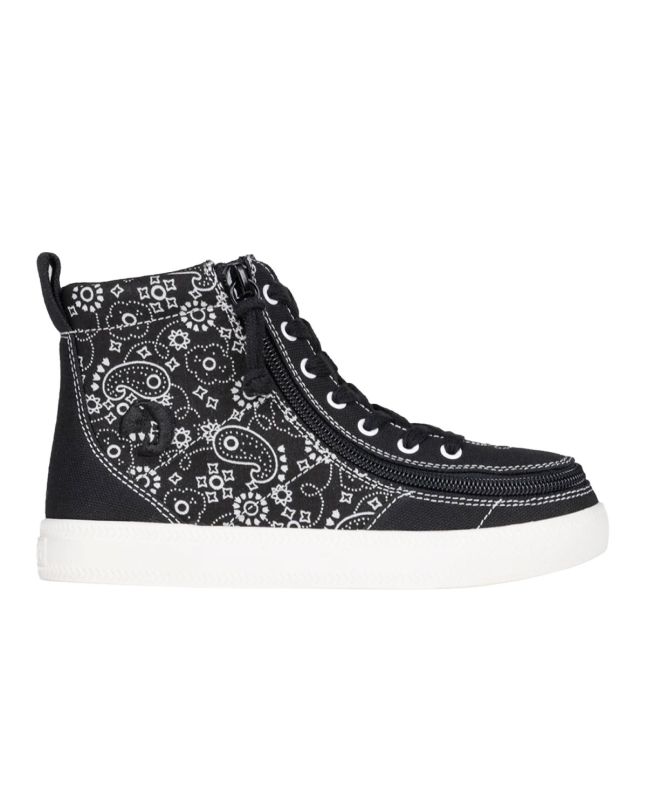Billy Classic Lace High Tops Black Paisley Zapatos